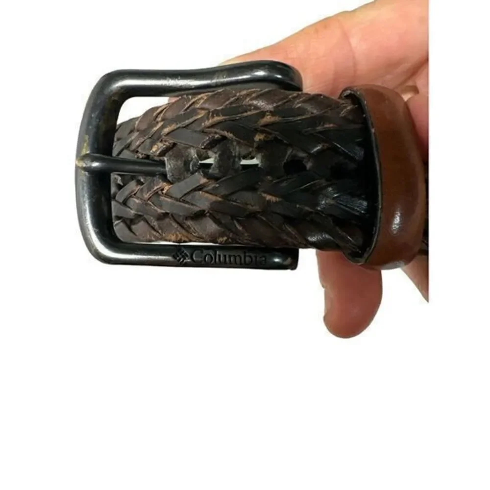 Columbia Hand Laced Black/Brown Woven Belt, Men's Large 38 40‎ Casual Business